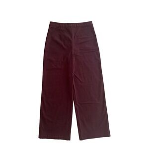 Express Burgundy Cropped Wide Leg High Rise Pants Size 10 NWT Stretch Career‎